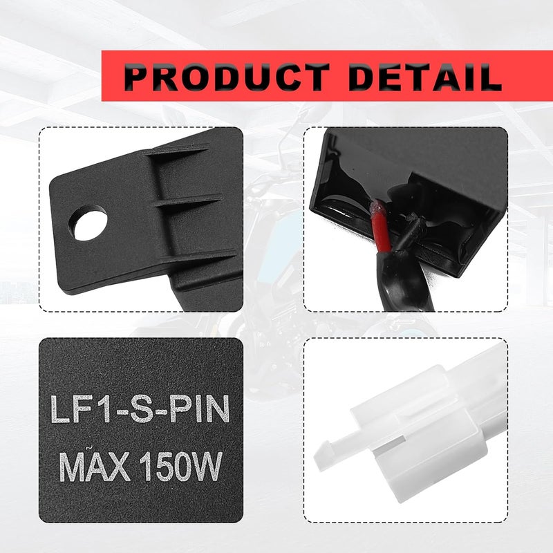 Pleoos ​​ 12V 2-Pin Electronic LED Flasher Relay, Turn Signal Flasher Relay for Motorcycle Fixes Turn Signal Bulbs Hyper Flash (Relay-1Pcs) - Image 3